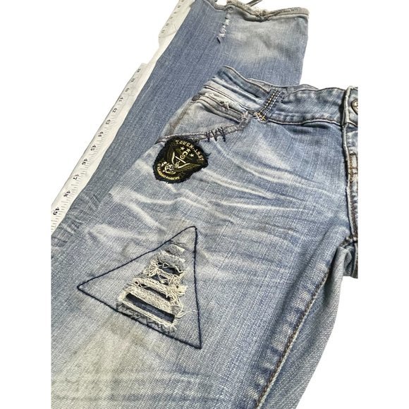 Tin Haul Jeans Tin Haul Womens Jeans Bootcut Distressed Patch Denim